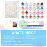 Offito Paint by Numbers Kit for Adults- Flowers Adult Paint by Number Kits on Canvas for Beginners, Flowers DIY Acrylic Oil Number Painting Kits for Home Wall Decor Gift 16"x20" (Without Frame) Offito