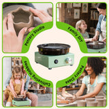 Alldeer Mini Pottery Wheel Kit - 6" Turntable Two-Way Rotation Clay Wheel, Metal Frame, Removable Splash Tray Ceramic Making Kit with 18PCS Sculpting Tools, Pottery DIY Machine for Kids and Beginners Alldeer