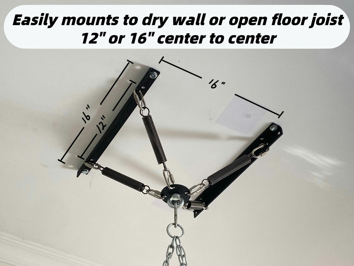shikoyi Heavy Bag Hanger Noise and Vibration Dampening Design Ceiling or Open Floor Joist Mount for Heavy Punching Bags up to 140 LBS shikoyi