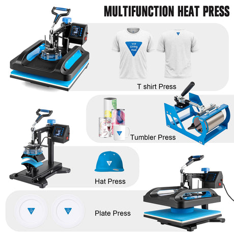 Leomru 15x15 Heat Press Machine, 8 in 1 Heat Press Machine, Sublimation T Shirt Pressing Machine, 360-Degree Swing Away Heat Transfer Machine Multifunction Combo for T-Shirt Mugs at Cap Leomru