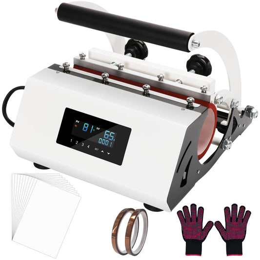 SAMONIC Tumbler Heat Press Machine Sublimation for 11-30oz Mug Tumbler Straight Cup with Sublimation Paper Heat Tape and Glove (White)