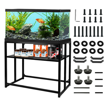 Umisu Fish Tank Stand Metal Aquarium Stand 40 Gallon 36.5" x 18.5" x 29.5" Aquarium Turtle Tank Stand,Double-Layer Detachable Design - WoodArtSupply