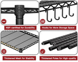 PrimeZone Wire Shelving Unit with Wheels, 5 Tier Adjustable NSF Certified Heavy Duty Metal Storage Shelves, Pantry Organizer Rack Rolling Kitchen Shelf for Closet Garage, 24" W x 18" D x 75" H, Black PrimeZone