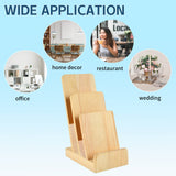 2 Pieces 3-Tier Pine Wood Literature Holder pamphlet display stand Trifold Brochure Organizer Flyer Holder Postcard Display and Countertop Wooden Display Stand Book Display for Magazine Pamphlet DOSTATNI