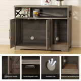 Halitaa Cat Litter Box Enclosure,Hidden Litter Box Furniture Cat Washroom with Cat Scratch Pad,Farmhouse Indoor Cat House End Table,Grey Halitaa