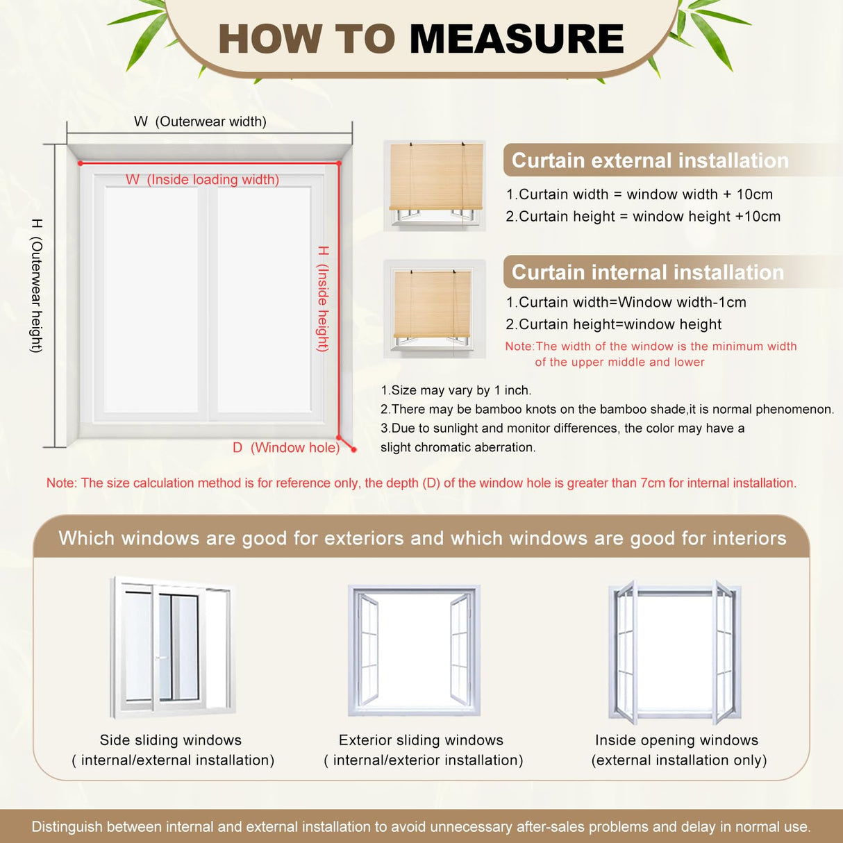 Bamboo Roller Blinds Shades,Outdoor Bamboo Roll Up,Vertical Lifting,Natural,Breathable,Waterproof Roller Shades for Privacy Protection,Sun Shade,Blackout,Ventilation,Easy Installation,36x72in（WxH BAYUE