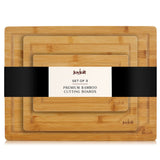 JoyJolt Bamboo Cutting Board Set, Wooden Cutting Boards for Kitchen. Large and Small Wooden Cutting Board Set; Serving Cheese Board, Bread Board or JoyJolt