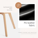 Sweetcrispy Dining Chairs Set of 8, Kitchen Room PU Leather Mid Century Modern Chairs, Upholstered Dining Desk Chairs with Wood Legs for Home Kitchen, Black Sweetcrispy