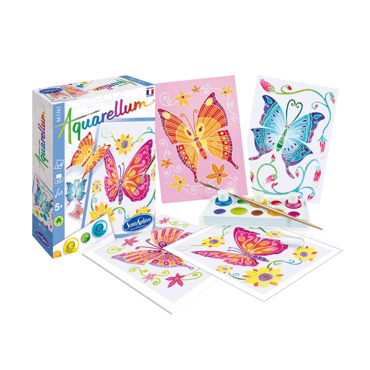 Sento Sphere Mini Aquarellum Butterflies Watercolor Paint Set Sentosphère