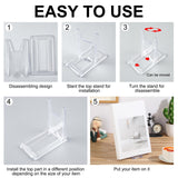 Memorywuu 12 Pack Acrylic Book Stand for Display Adjustable Clear Display Holder Easel Collector Stand for Home Office Back to School Comic Album CD Magazine Postcard Artworks (4.2 x 4.3 x 2.35 Inch) Memorywuu