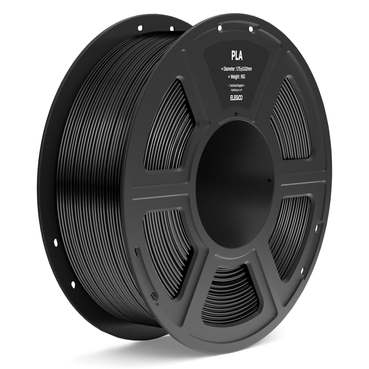 ELEGOO PLA Filament 1.75mm Black 1KG, 3D Printer Filament Dimensional Accuracy +/- 0.02mm, 1kg Spool(2.2lbs) Fit Most FDM 3D Printers ELEGOO