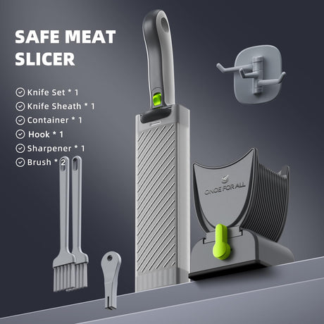 ONCE FOR ALL Fresh Meat Slicer Cleaver Kitchen Knife Set For Meat Slicing Shredding, Manual Meat Cutter Food Slicer For Beef Pork Mutton For Home Cooking BBQ Hot Pot ONCE FOR ALL