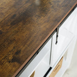 Puntogen Entryway Table with Sliding Barn Doors, 43" Farmhouse Console Table with Storage Shelf, Behind Couch Sofa for Hallway, Entryway, Foyer, White Puntogen