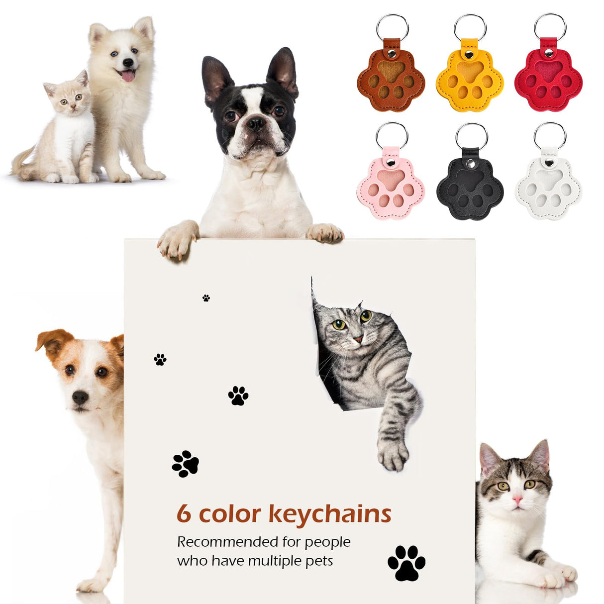 softum Cat Dog Hair Keychain 6pcs, Cat Fur Memory Charm, Dog Hair Collector Keychain, Pet Fur Keepsake, Pet Memorial Gifts, Cute Keychains for Women Girls softum