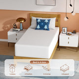 PayLessHere 14 Inch Twin Mattress Base Foam Mattress,Removable Soft Cover,Bunk Bed, Trundle, Daybed,White，Fiberglass Free PayLessHere