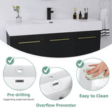 Generic 48 Inch Floating Bathroom Vanity,48"" Bathroom Vanity with Sink,Modern Single Sink Bathroom Vanity Combo,Black Wall Mounted Cabinet Set, MSJS-BVB09148BCT WoodArtSupply