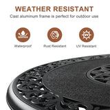 VINGLI Cast Aluminum Bar Height Patio Table with Umbrella Hole - Tall Outdoor Bistro Table, 32" Dia x 41" H (Black) VINGLI