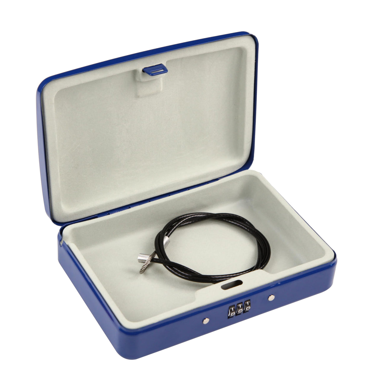 SEPOX® Water/Fire-Resistant Portable Security Case Lock Box Steel, Small Personal Travel Safe Storage Cabinet, 3-Ft Cable, Ressetable Combination Lock for Dorm, Car, Sports, Office, Blue SEPOX