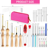 Punch Needle kit for Beginners, Adjustable Punch Needle Embroidery Kit for Adults Punch Needle Tool Embroidery Needle Wooden Handle Embroidery Pen Kits Tophoniex