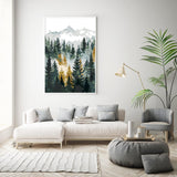 Framed Paint by Numbers Kit for Adults Beginner & Kids Age 8-12, Easy Landscape Adult Paint by Number Kits on Canvas, DIY Acrylic Forest Number Painting for Adults Mountain for Home Decor 8x12 Inch Possoco