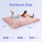 Hobestluk 3 in 1 Bean Bag Chair Giant Bean Bag Chairs Convertible Bean Bag Cushion with Machine Washable Cover, Large Beanbag Chairs for Adult (Pink) Hobestluk