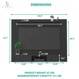 Naomi Home Zola Multi Storage Wall Media Center for up to 70 inch TVs, Entertainment Center with Storage, Floating TV Stand with 2 Sliding Doors and 2 Floating Wall Shelves, UV Painting Finish Black Naomi Home