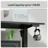 Agilestic L Shaped Standing Desk Adjustable Height, Electric Corner Standing Desk, 63 x 55 inch Sit Stand Computer Table with Splice Board, Gaming Table, Black Agilestic