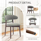 COLAMY Wooden Dining Chairs Set of 2, Modern Fabric Upholstered Kitchen Side Chairs, Farmhouse Dining Room Chair with Foot Pegs, Beige COLAMY