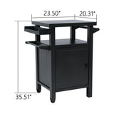 Kozyard BBQ Grill Storage Cart/Bin, Grill Carts Outdoor Storage Cabinet with Wheels, Metal Grill Table Kitchen Dining Table Cooking Prep BBQ Table for Patio Island Home Party Bar (Grey) Kozyard