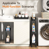 Sevenblue Slim Storage Rolling Cart with Wheels, 2 Pack 3 -Tier Rolling Cart Bathroom Organizers and Storage, Utility Cart for Laundry Room Organization, Bathroom and Kitchen Narrow Places, Black Sevenblue