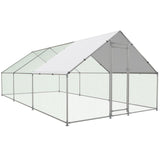 NUGRIART Large Metal Chicken Coop Walk-in Poultry Cage with Water-Resident and Anti-UV Cover Duck Rabbit Cat House Outdoor Chicken Run Pen with Spire Shaped Cage NUGRIART