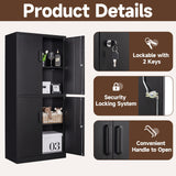 AFAIF Metal Storage Cabinets with Locking Doors,71" Tall Garage Storage Cabinet with 3 Adjustable Shelves, Lockable Steel Office Storage Cabinet Tool Cabinet for Home Office,Garage, Pantry AFAIF