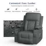 FURNIMAT Recliner Chairs for Adults, Massage Rocker with Heated Modern Ergonomic Lounge 360 Degree Swivel Single Sofa Seat Living Room Lounge Recliners Gray FURNIMAT