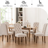 Tufted Upholstered Parsons Dining Chair Set Fabric Diner Accent Stylish Modern Kitchen Living Room with Button Sturdy Solid Wood Legs SNUGWAY