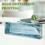 Gowellly Desk Name Plate Personalized - Custom Acrylic Name Plate for Desk - Enterprise Custom Logo/Text nameplates - Employee Appreciation Gifts Gowelly