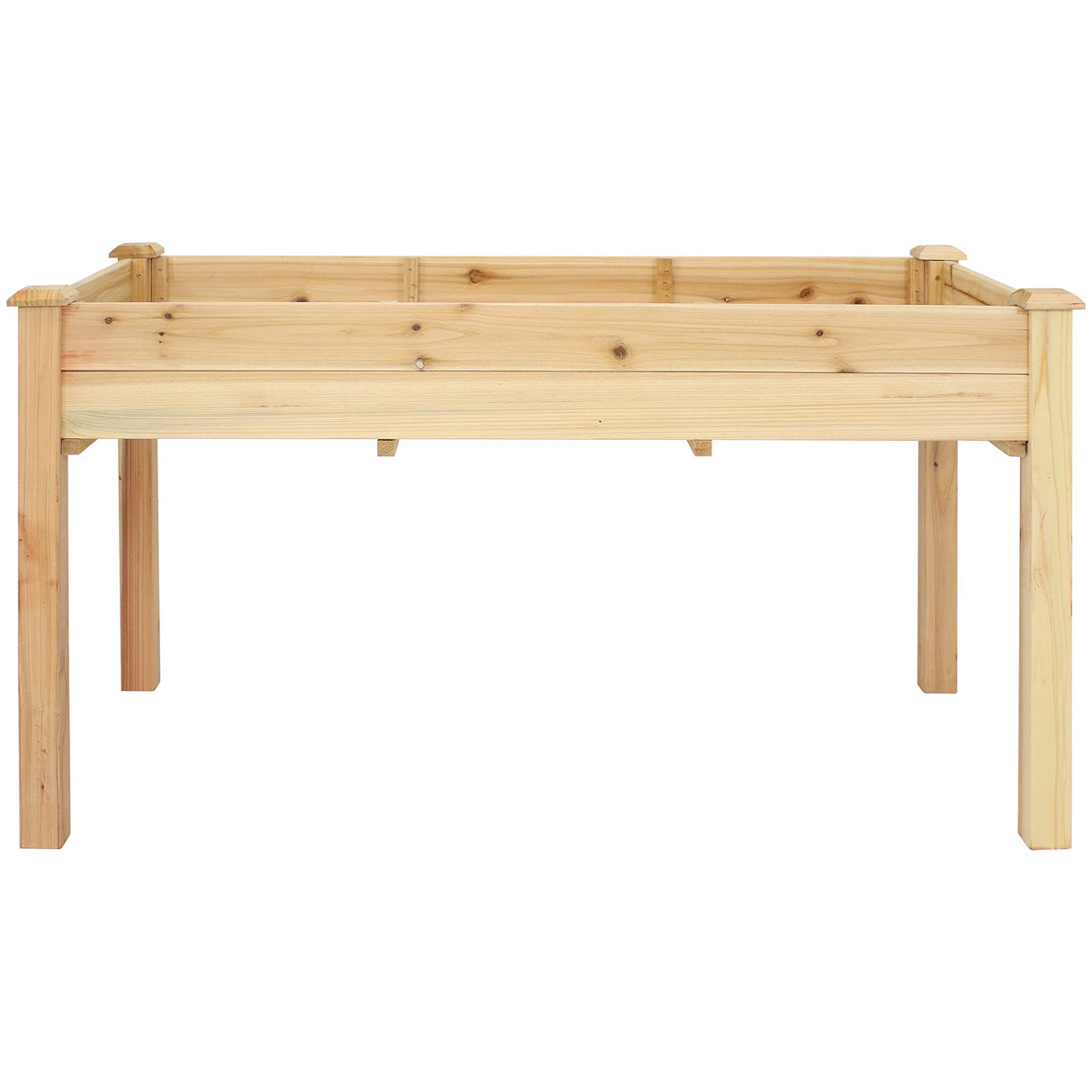Sunnydaze 48.5-Inch Wood Raised Garden Bed - Outdoor Rectangular Elevated Planter Box with 2 Drainage Holes Sunnydaze