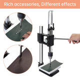 Leather Hole Puncher Hand Punching Machine Manual Press Puncher Punch Tools for DIY Craft (with Chuck, PP Plate and Aluminum Plate) (Style D) FASTTOBUY