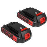 KINGTIANLE 2packs Replace Battery for Black and Decker 20v Max 2500mAh, LBXR20 Replacement Battery LB20 LBX20 LBX4020 Extended Run Time Cordless Power Tools Series KINGTIANLE
