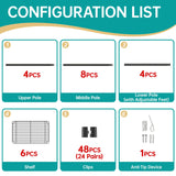 SINGAYE 6 Shelf Storage Wire Shelves Closet Bathroom Organizers Metal Pantry Kitchen Small Garage Shelving Unit Laundry Room Organization Home Narrow Rack Net Basket with Wheels Black SINGAYE