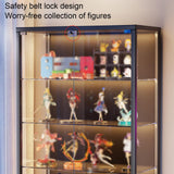 Zkfpet 63" Glass Display Cabinet with LED Lights, Metal Curio Cabinet with Dual Doors, Adjustable Shelves, Assemble Required(Black,60cm/23.6in) Zkfpet