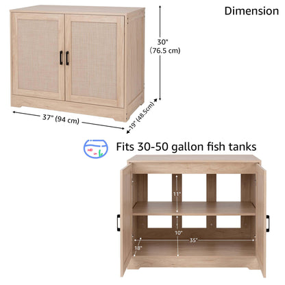 unipaws 30-50 Gallon Aquarium Stand, Fish Tank Stand with Storage Cabinet, Wooden Tank Stand for Turtle Tank, Reptile Terrarium