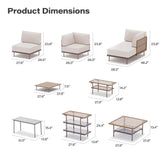 LAUSAINT HOME Outdoor Patio Furniture Set, 10-Piece Wicker Outdoor Conversation Set PE Rattan Sectional Sofa with Washable Cushions and Tempered Glass Table for Garden (Beige) LAUSAINT HOME