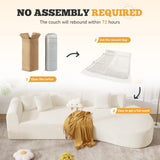126" Modular Sectional Sofa, Modern Cloud Curved Couch with Deep Seat, Upholstered Oversized Couches for Living Room, No Assembly Required, Beige Corduroy Fabric, 1 PCS Luxanimarion