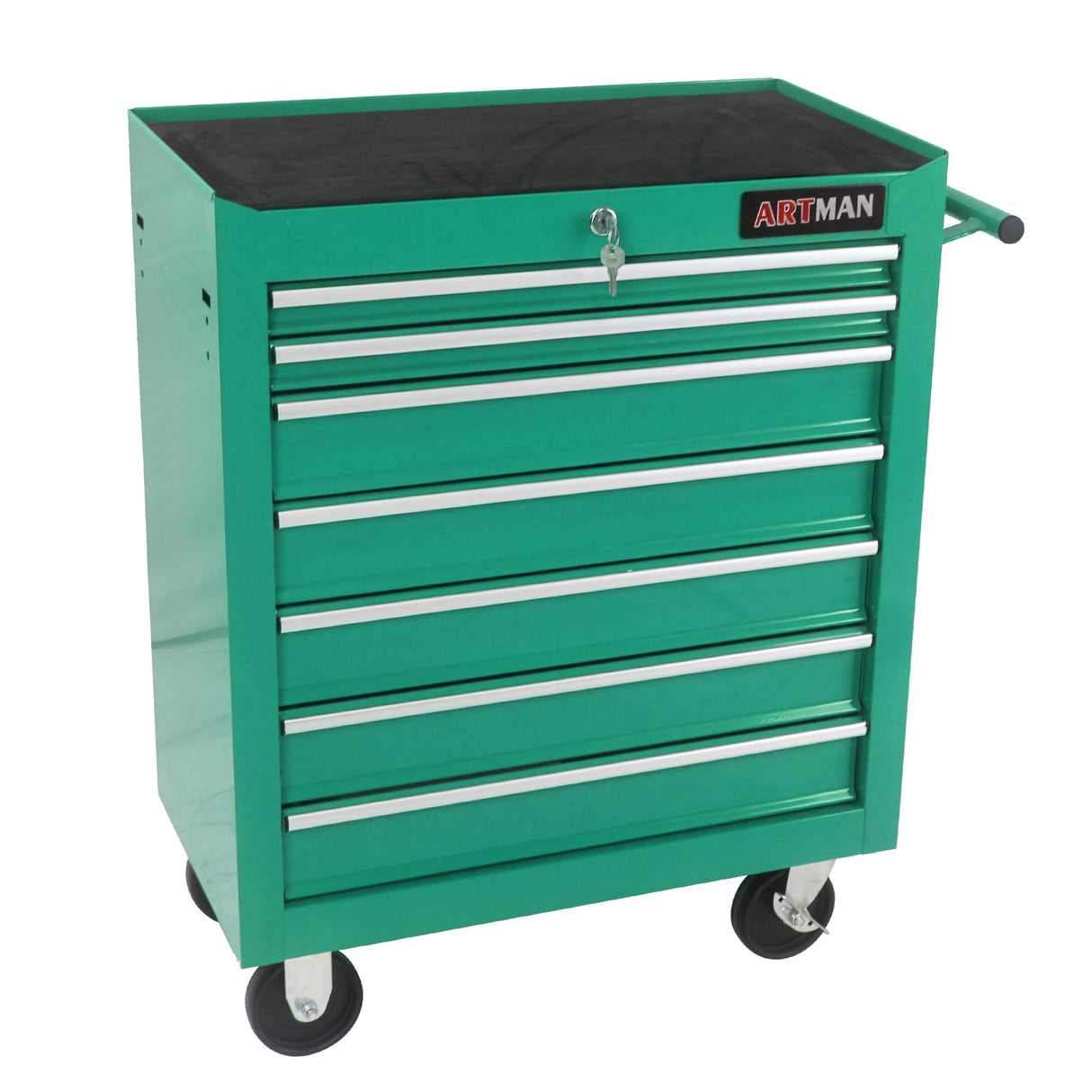 WTRAVEL Rolling Tool Chest with 7-Drawer Tool Box with Wheels Multifunctional Tool Cart Mechanic Tool Storage Cabinet for Garage, Warehouse, Workshop, Repair Shop (Green) WTRAVEL