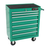 WTRAVEL Rolling Tool Chest with 7-Drawer Tool Box with Wheels Multifunctional Tool Cart Mechanic Tool Storage Cabinet for Garage, Warehouse, Workshop, Repair Shop (Green) WTRAVEL