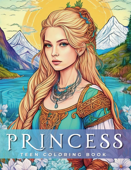 Princess: A Fanciful Coloring Book for Teens or Adults with 50 Unique and Beautiful Princesses (Kaleido Creations) WoodArtSupply