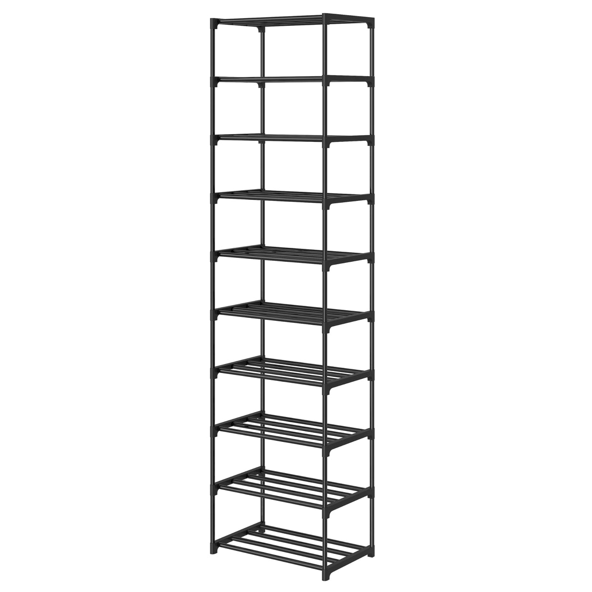 Autonomier 10 Tier Tall Shoe Rack, Narrow Lightweight Shoe Shelf, Compact Vertical Shoe Stand, Small Space Saving for Closet Floor, Dorm Storage Organizer, Front Door Entrance, Entryway Autonomier