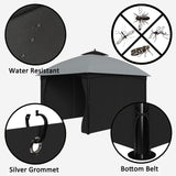 SunCula Replacement 10'x12' Gazebo Curtains waterproof, Universal Privacy Shade Curtains 4-Panels sidewall with Zipper, Outdoor Curtains for Patio, Backyard, Garden-Black (Only Curtains) SunCula