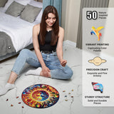 LEOGOR Extra Large Wooden Puzzles for Adults 500 Piece – Colorful Mosaic Sun and Moon Puzzle with Unique Laser Cut Animal-Shaped Wood Pieces – Challenging Jigsaw, 17.8'' x 17.8'' LEOGOR