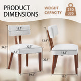 MOJAY Mid Century Modern Dining Chairs Set of 2, Upholstered Linen Fabric Farmhouse Side Chairs with Curved Backrest for Kitchen, Dining Room, Restaurant, or Patio, Off-White MOJAY